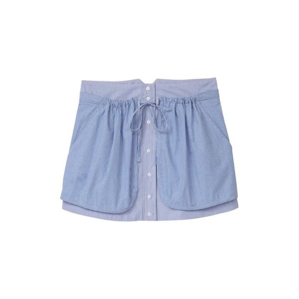 Thakoon Light Blue Pinstripe Mini Skirt